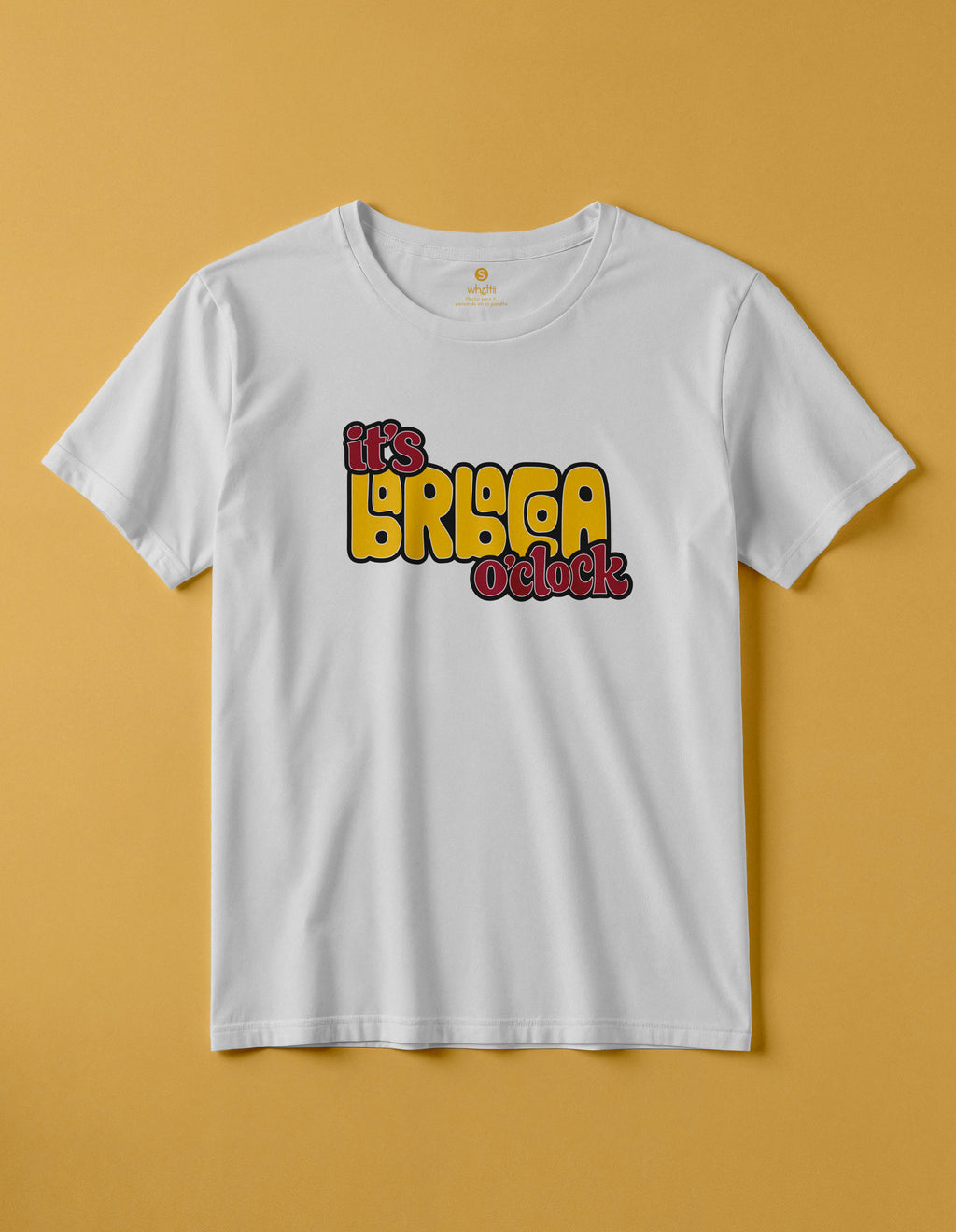camiseta de algodon organico modelo barbacoa color blanco whattii pecho