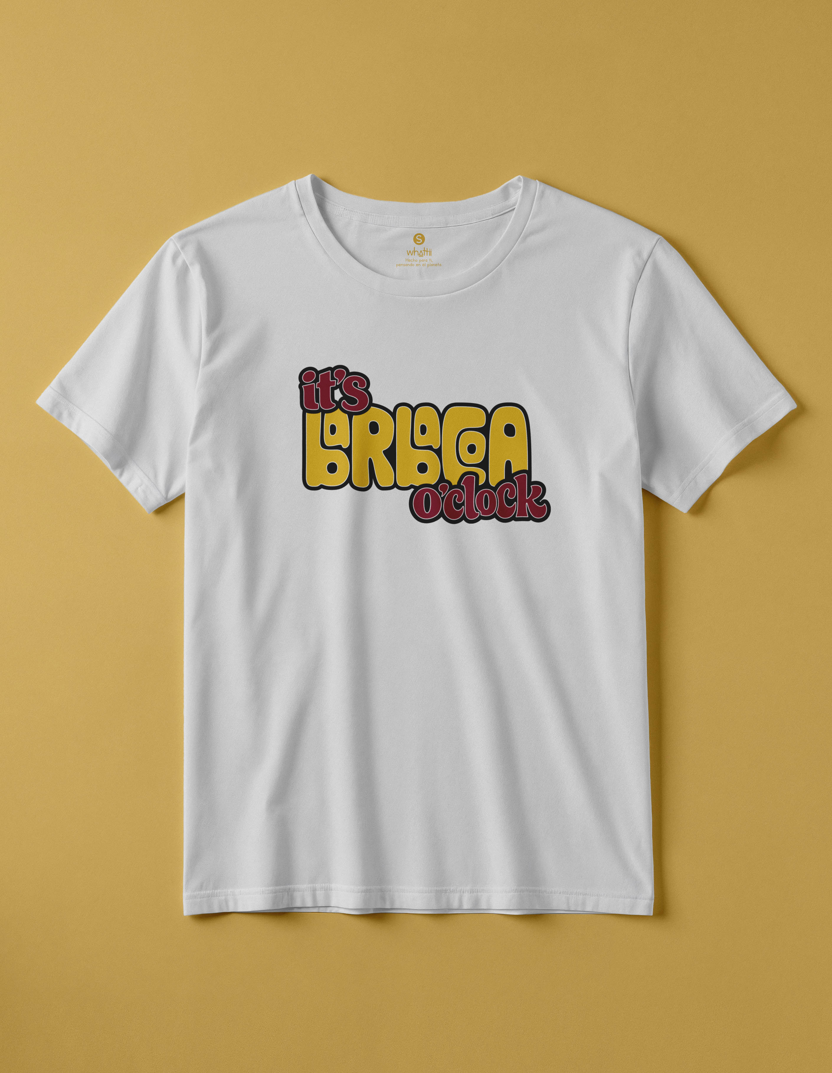 camiseta de algodon organico modelo barbacoa color blanco whattii pecho