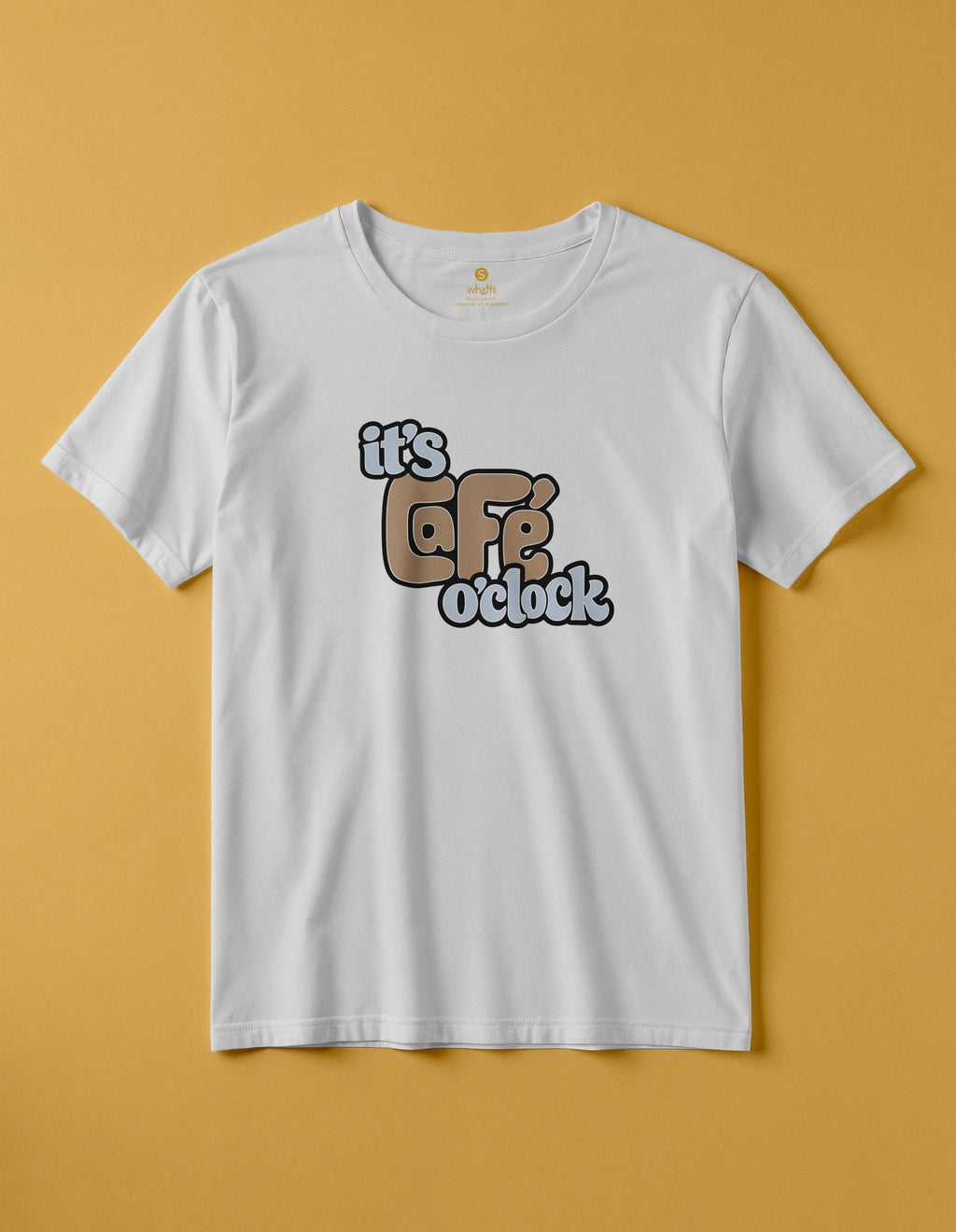 camiseta de algodon organico modelo cafe color blanco whattii pecho