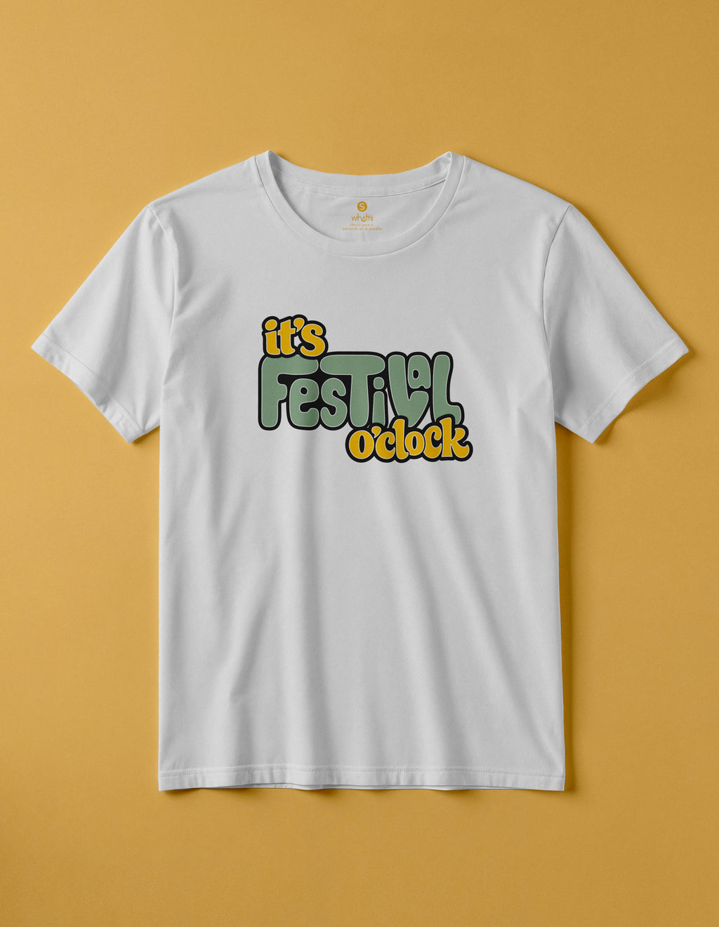 camiseta de algodon organico modelo festival color blanco whattii pecho