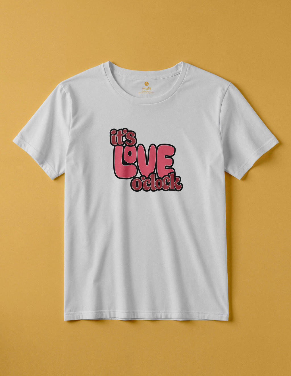 camiseta de algodon organico modelo love color blanco whattii pecho