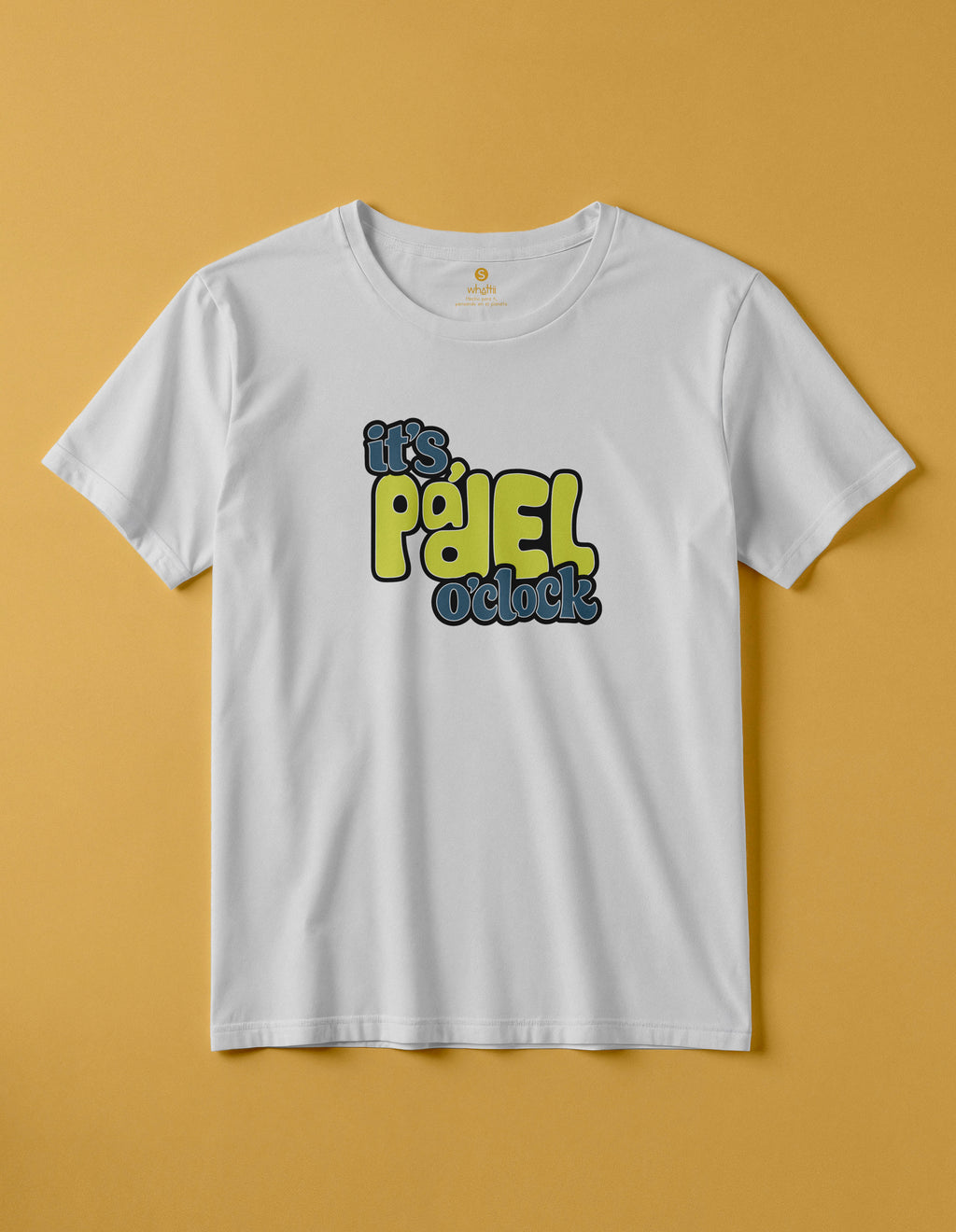 camiseta de algodon organico modelo padel color blanco whattii pecho