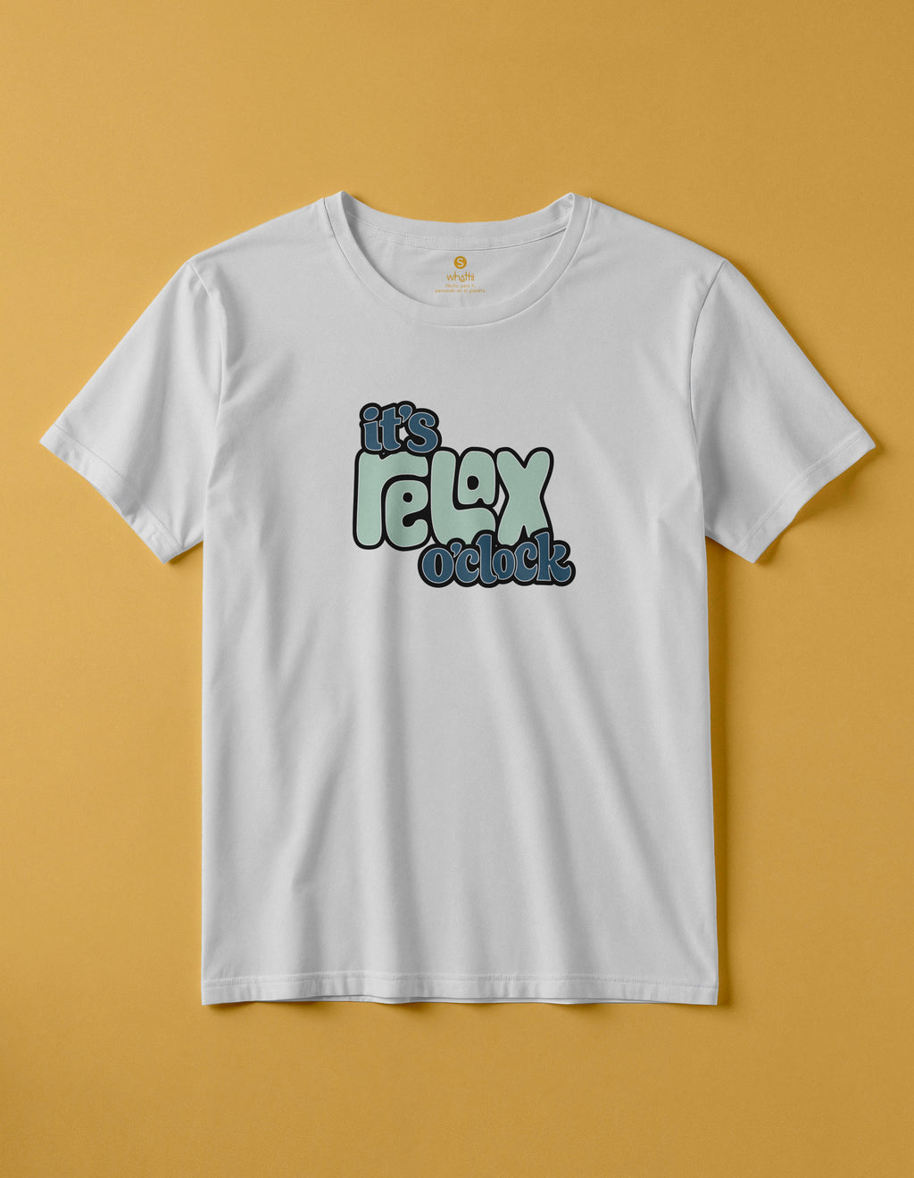 camiseta de algodon organico modelo relax color blanco whattii pecho