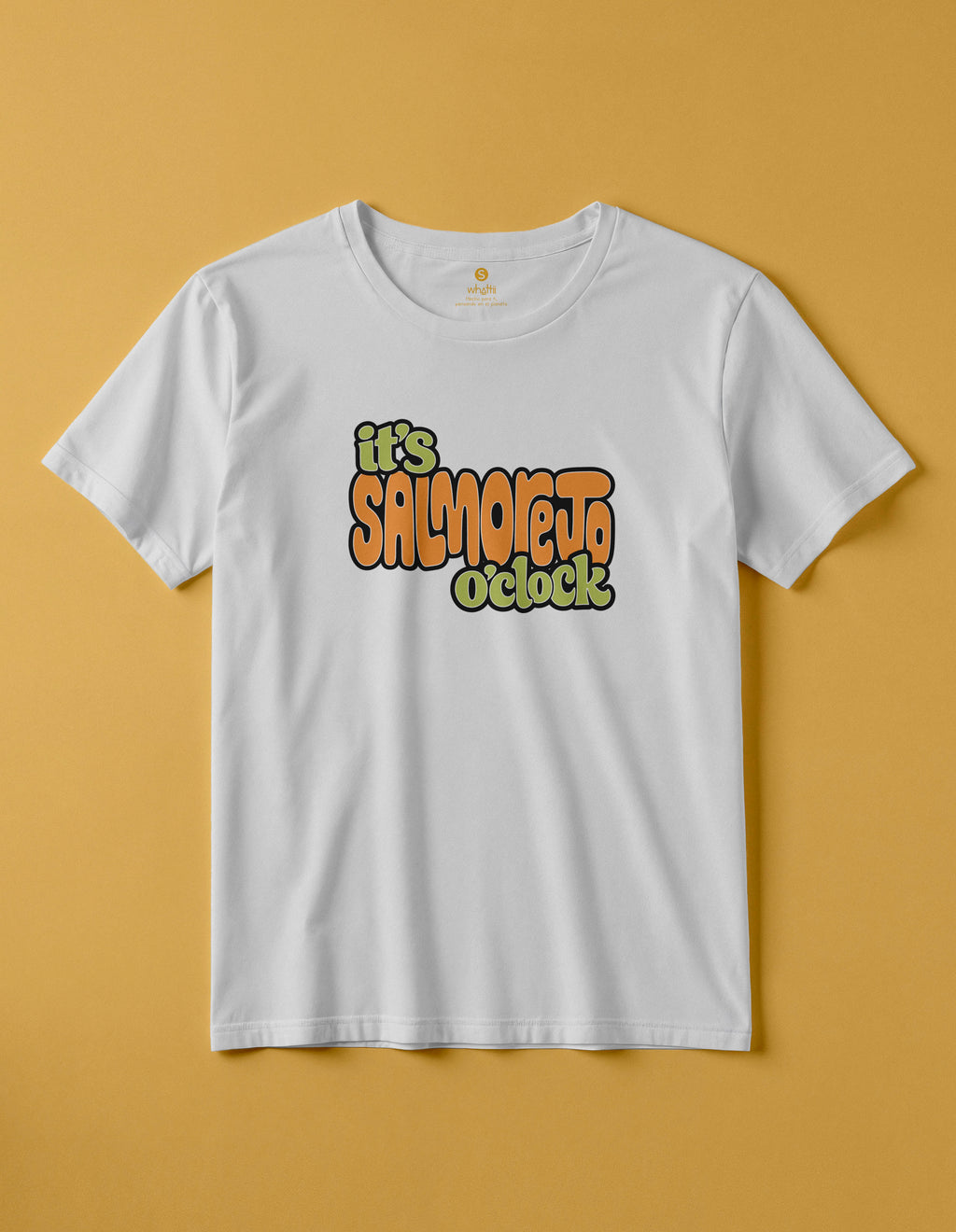camiseta de algodon organico modelo salmorejo color blanco whattii pecho