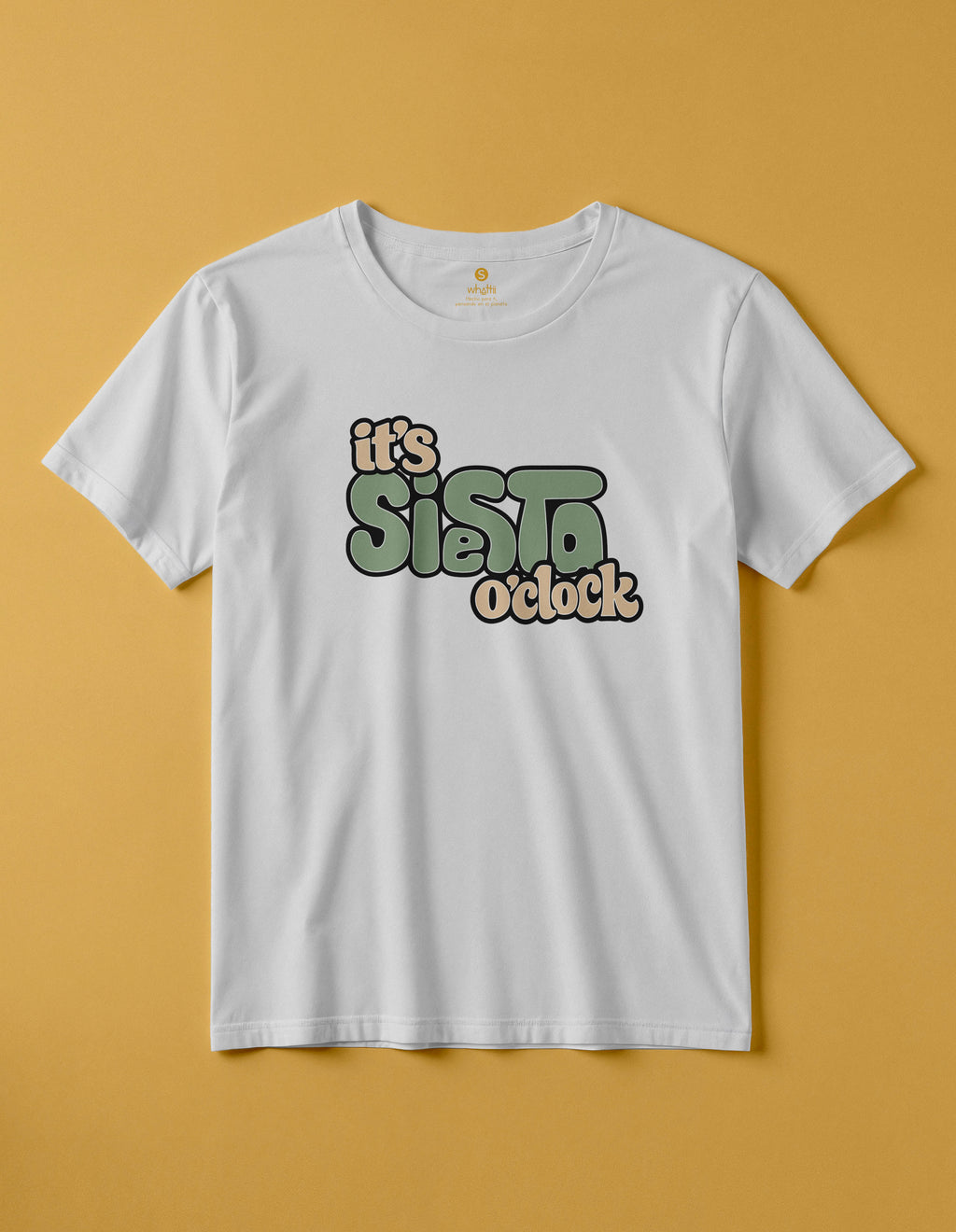 camiseta de algodon organico modelo siesta color blanco whattii pecho