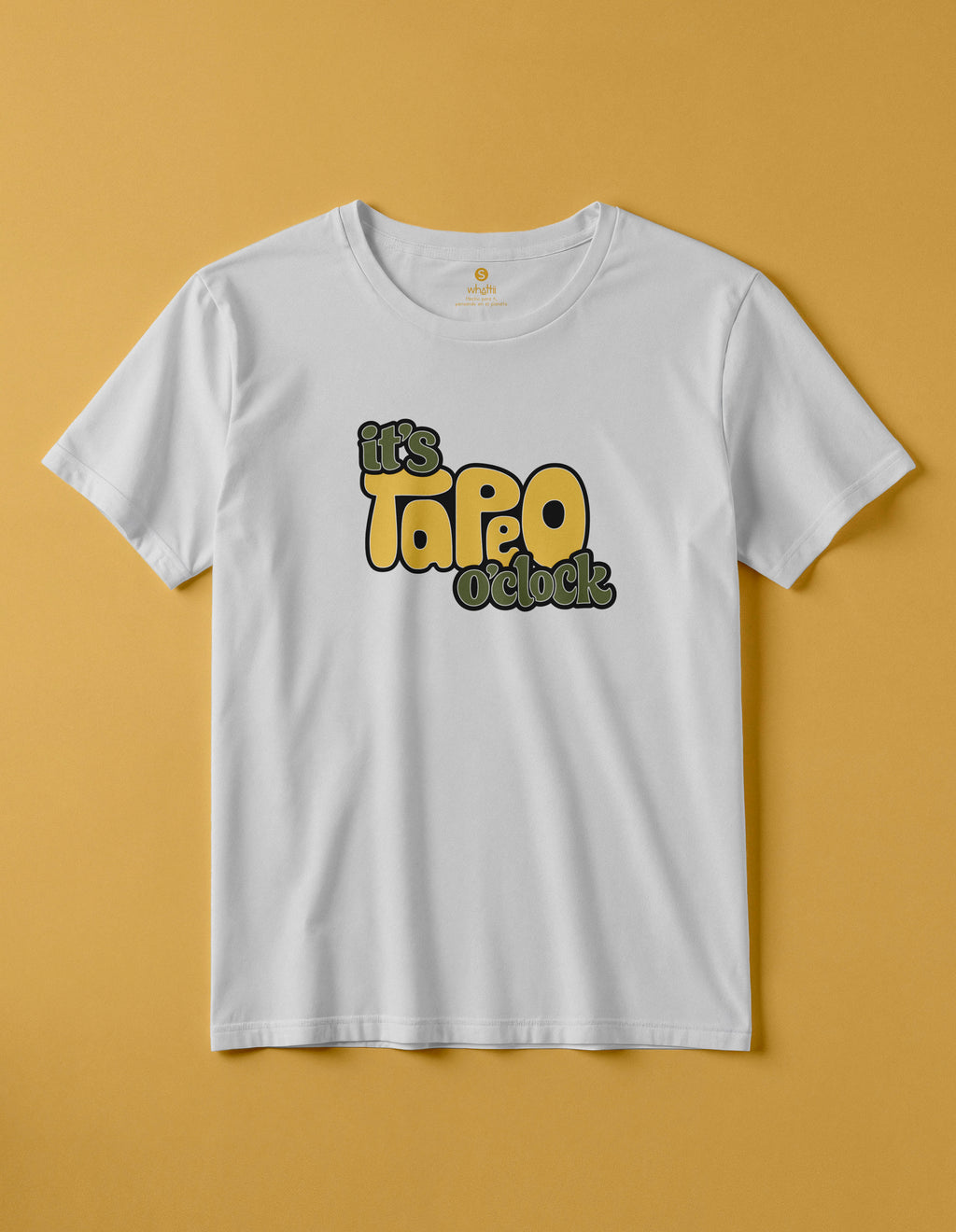 camiseta de algodon organico modelo tapeo color blanco whattii pecho