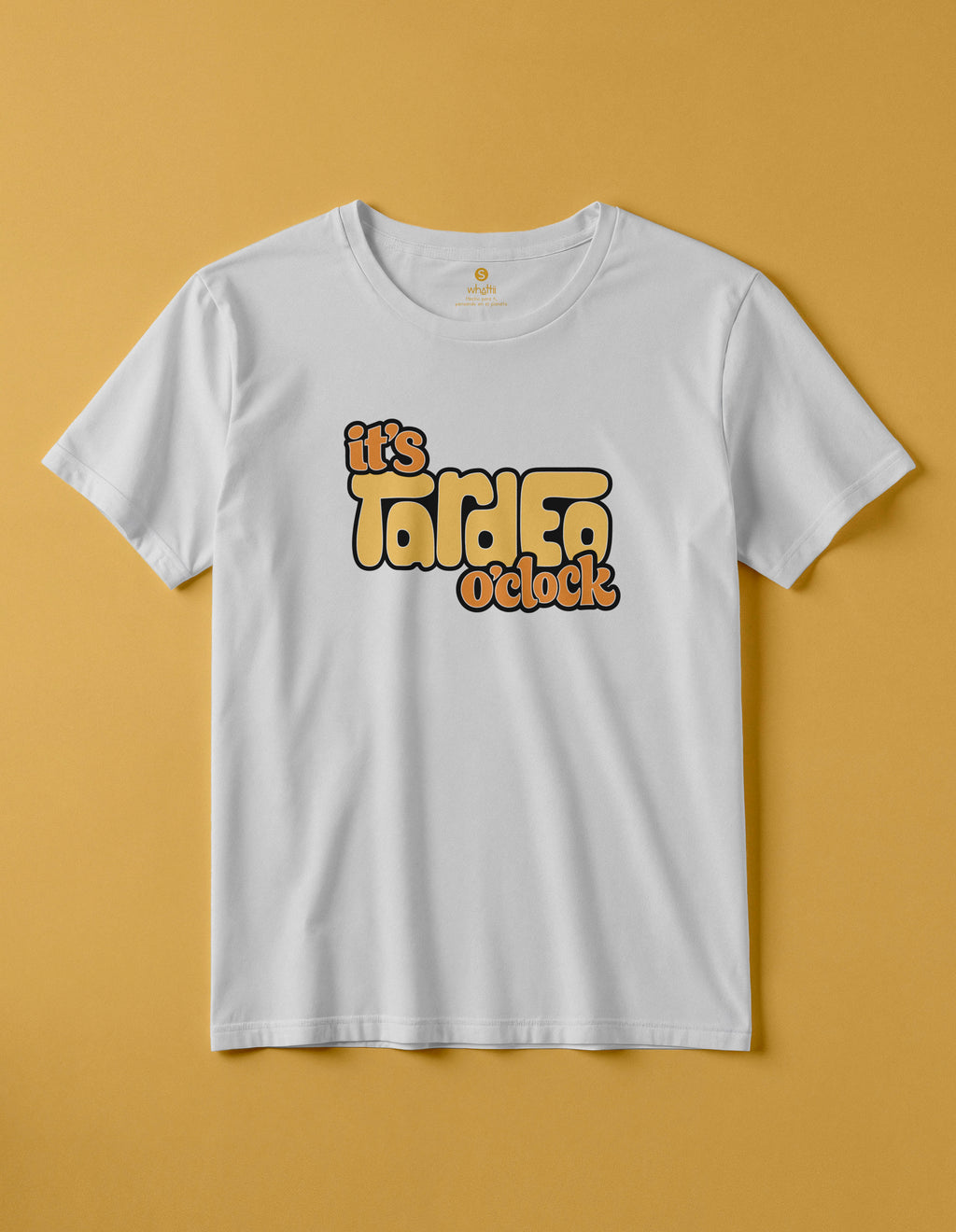 camiseta de algodon organico modelo tardeo color blanco whattii pecho