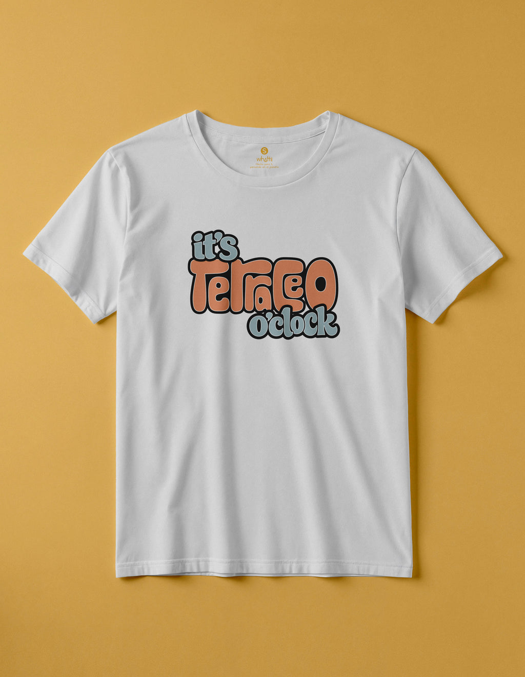 camiseta de algodon organico modelo terraceo color blanco whattii pecho