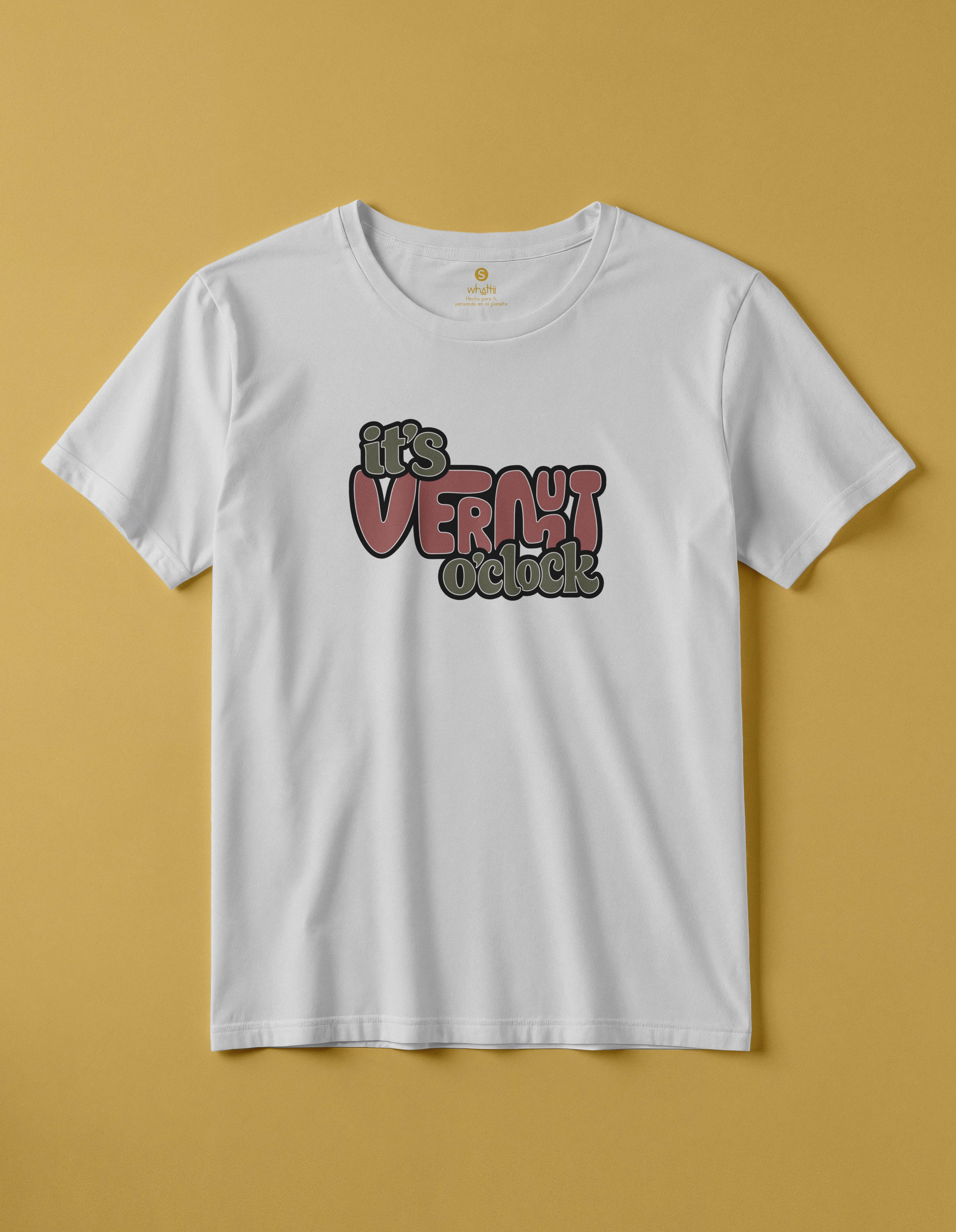 camiseta de algodon organico modelo vermut color blanco whattii pecho