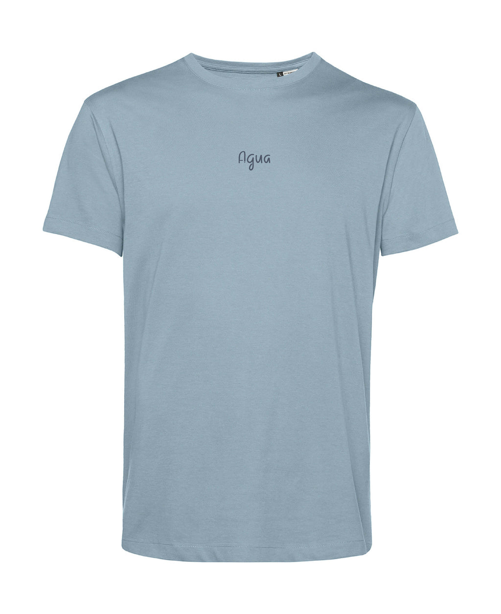 camiseta de algodon organico modelo elemento agua color azul whattii pecho