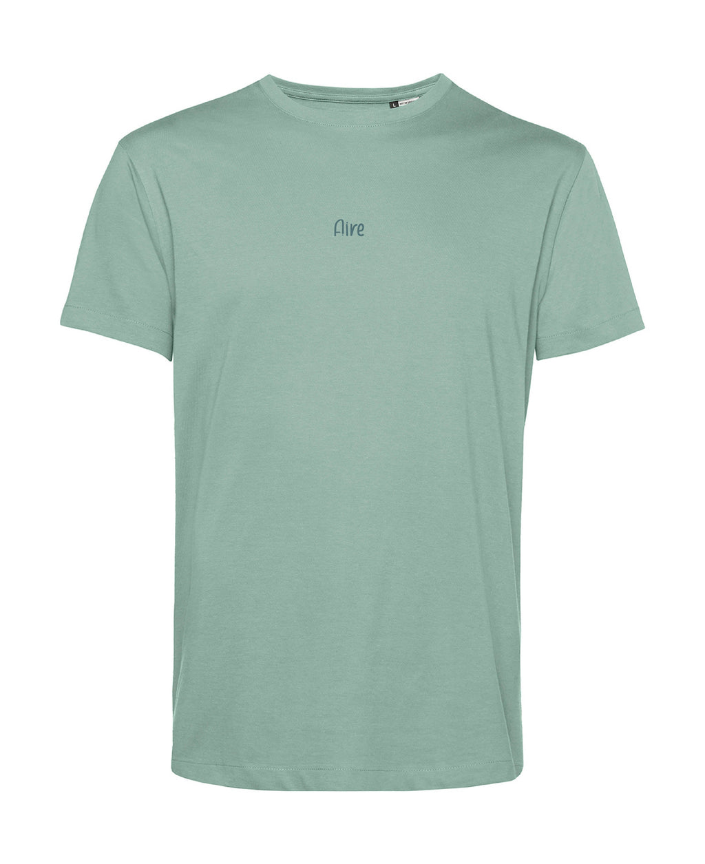 camiseta de algodon organico modelo elemento aire color verde whattii pecho
