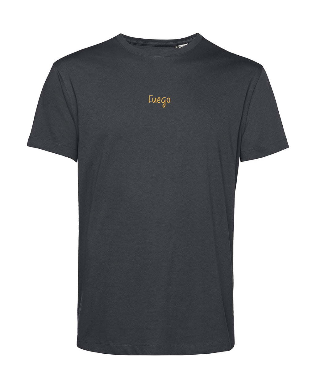 camiseta de algodon organico modelo elemento fuego color gris whattii pecho