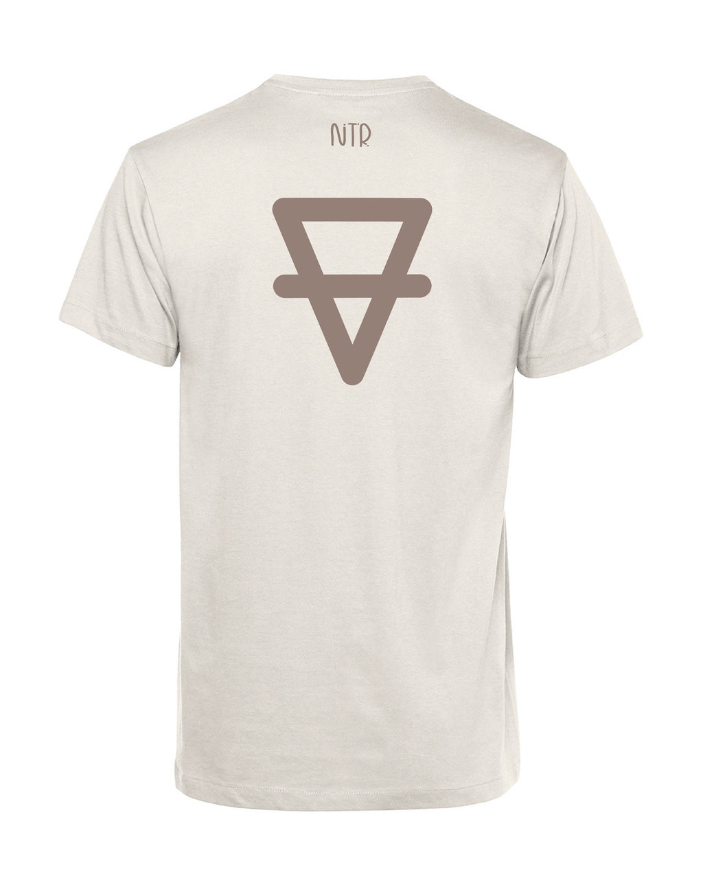 camiseta de algodon organico modelo elemento tierra color beige whattii espalda