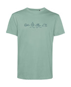 camiseta de algodon organico modelo energia aire color verde whattii pecho