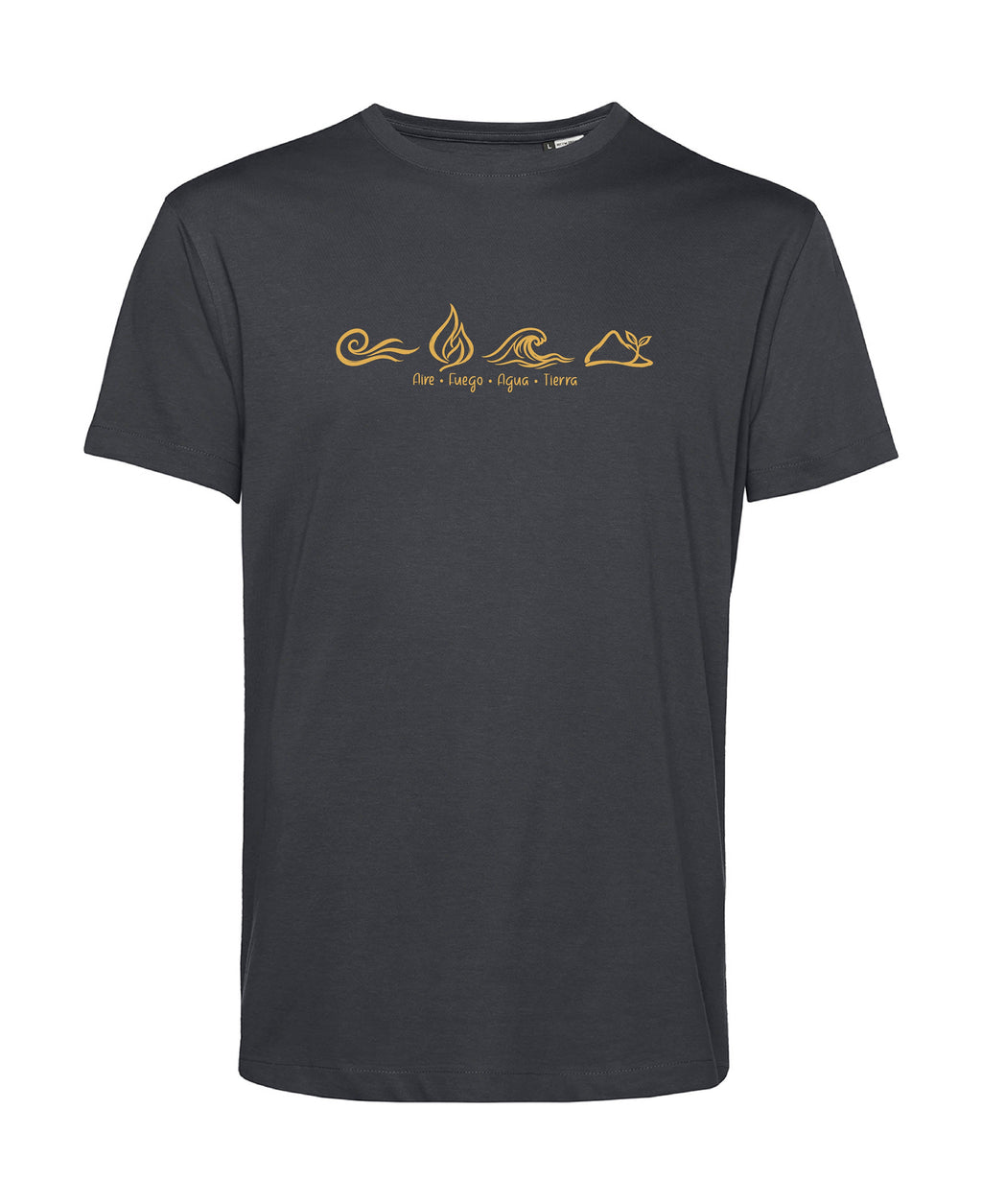 camiseta de algodon organico modelo energia fuego color gris whattii pecho