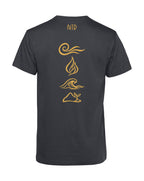 camiseta de algodon organico modelo equilibrio fuego color gris whattii espalda
