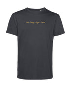 camiseta de algodon organico modelo equilibrio fuego color gris whattii pecho