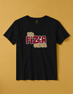 camiseta de algodon organico modelo pizzza color negro whattii pecho