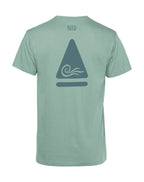 camiseta de algodon organico modelo rafaga color verde whattii espalda