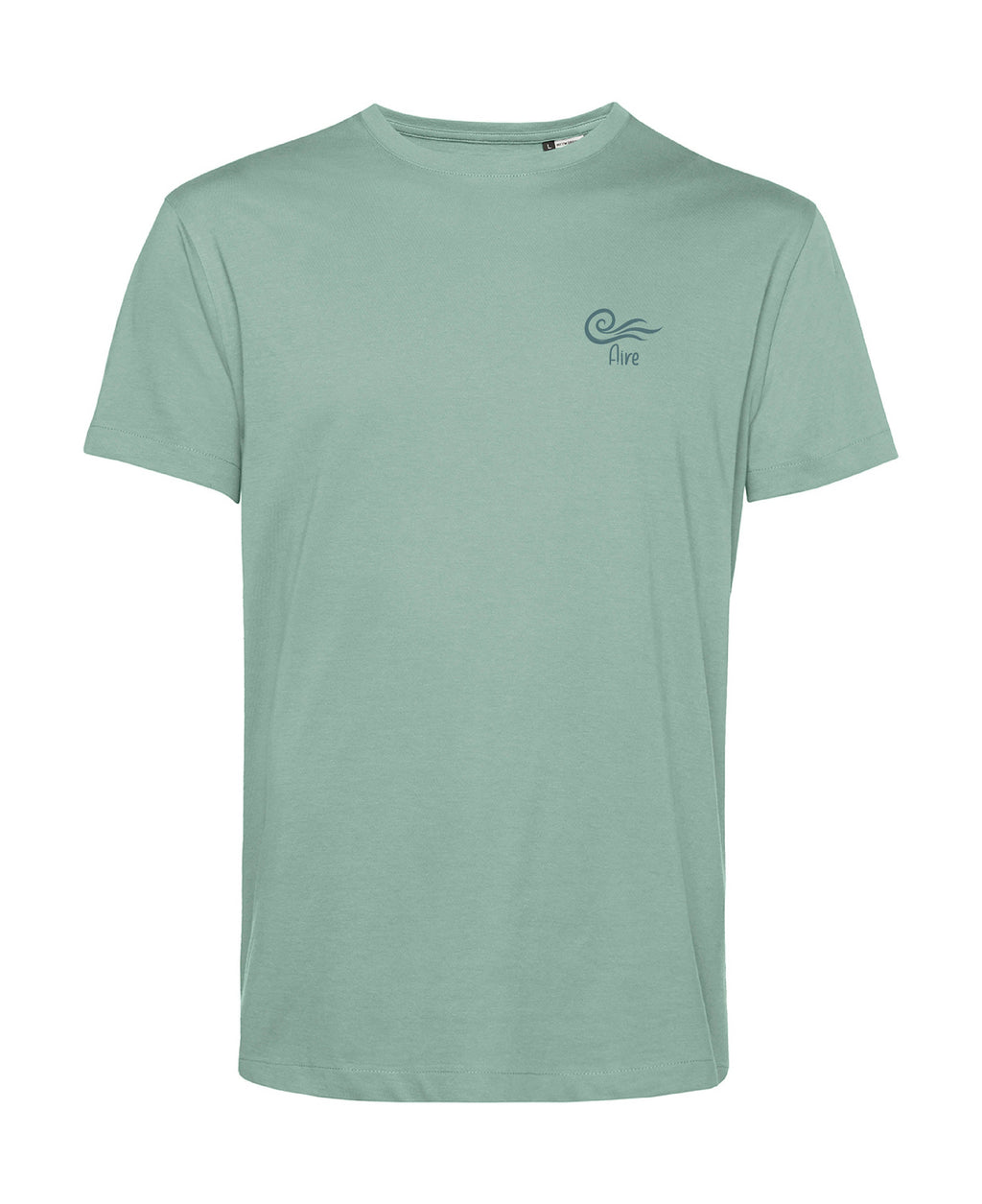 camiseta de algodon organico modelo rafaga color verde whattii pecho