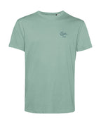 camiseta de algodon organico modelo rafaga color verde whattii pecho