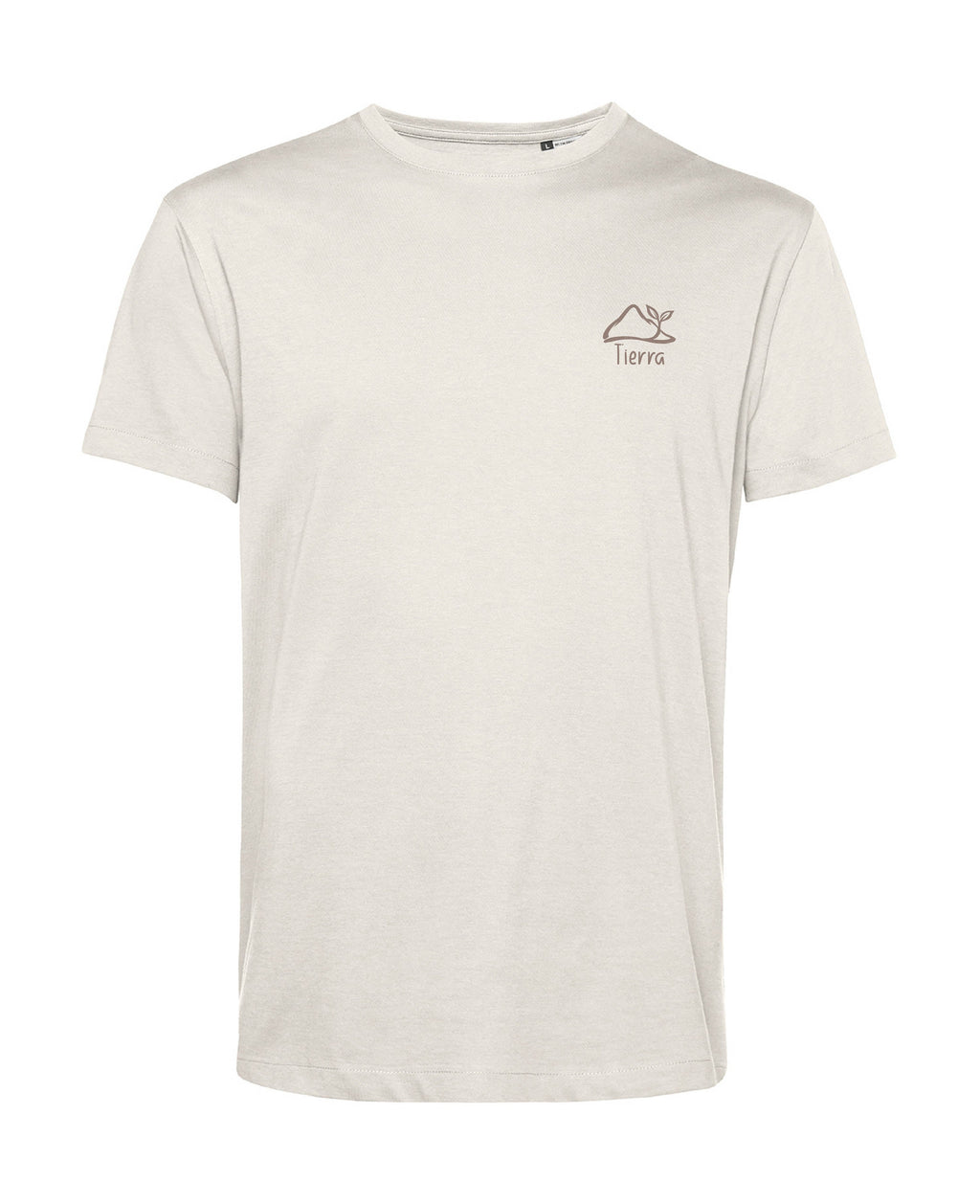 camiseta de algodon organico modelo tierra firme color beige whattii pecho